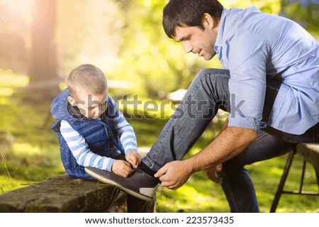 Similar – Image, Stock Photo Happy father´s day,boy with false mustache on stick