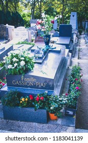 Father-lachaise (Edith Piaf) Cemetery In Paris On 16/09/2018