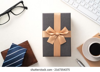 Father's day gift idea background design concept with gift boxdesign concept on office table. - Powered by Shutterstock