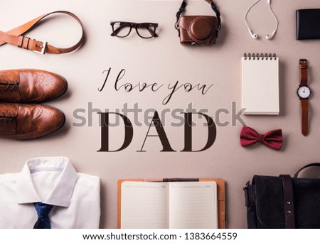 Similar – Image, Stock Photo Happy Fathers Day flat lay