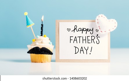 Father's day message with a cupcake with a moustache - Powered by Shutterstock