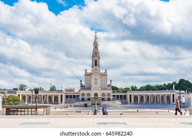 FATIMA, PORTUGAL - JUNE 6, 2016: View Of Fatima Sanctuary In Portugal. Fatima Is Famous For The Marian Apparition.