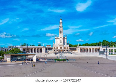 FATIMA, PORTUGAL, MAY 27, 2019: People Are Walking Towards Famous Sanctuary Of Fatima In Portugal