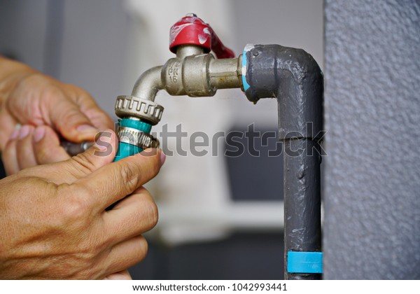 Faucet Water Connect Watering Hose Stock Photo Edit Now 1042993441