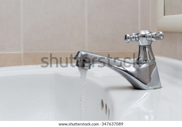 Faucets Made Metal Bathroom Industrial Stock Image