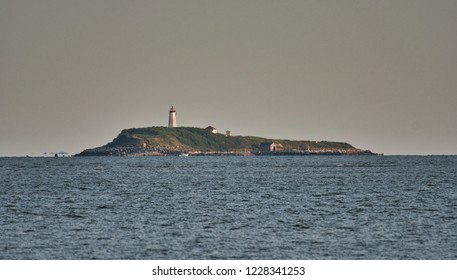 Faulkners Island Lighthouse From Madison Beach, Connecticut