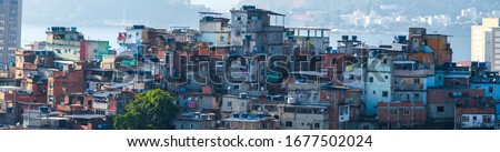 Favelas in the city of Rio de Janeiro. A place where poor people live. Brazil