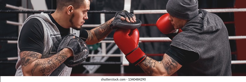 Favourite Punch Closeup Muscular Athlete Red Stock Photo 1340484290 ...