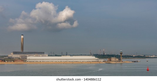 Fawley Power Station Behind Calshot Spit