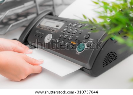 Fax machine, office