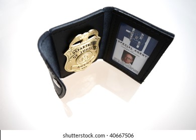 An FBI Badge On A Table.