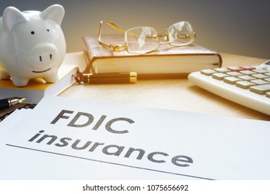 FDIC Insurance On A Side Of Piggy Bank.