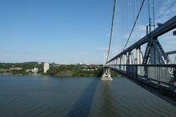 FDR Mid-Hudson Bridge, Connects The Towns Of Poughkeepsie And Highland, NY.  It Is Shown Here Facing East Towards Poughkeepsie.