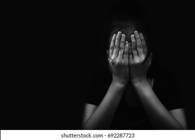 fear children hand cover face imprison Child Abuse in white tone - Shutterstock ID 692287723