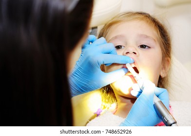 Fear Of The Dentist. Fear Of Treating Teeth. A Child At A Dentis