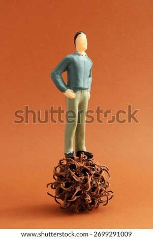 Fearless executive standing on the problems