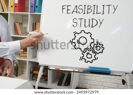 Feasibility study report is shown using a text