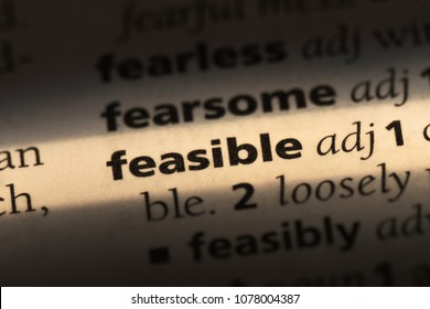 Feasible Word In A Dictionary. Feasible Concept