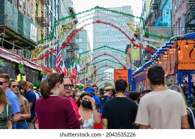 The Feast Of San Gennaro Returned To New York City On September 18, 2021; An Italian-American Festival Takes Place In Little Italy Of New York City To Celebrate Italian Heritage In The City.