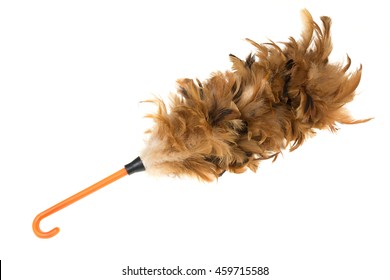 Feather duster isolated on white background.