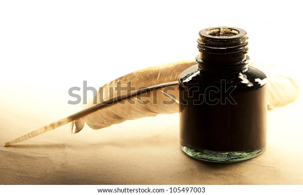 Feather Inkpot On Paper Stock Photo 105497003 | Shutterstock