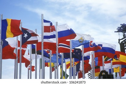 FEBRUARY 2005 - Olympic Flags Flying During 2002 Winter Olympics, Salt Lake City, UT