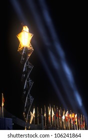 FEBRUARY 2005 - Olympic Torch At Night During The 2002 Winter Olympics, Salt Lake City, UT