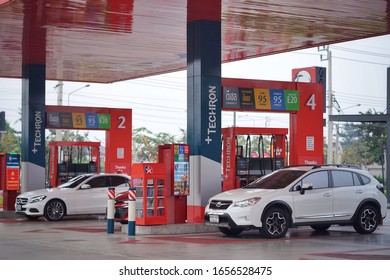  February ,2020 : ESSO Gas Station Very Modern At Prannok Road ,Bangkok,Thailand