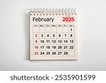 February 2025. Resolution, strategy, solution, goal, business and holidays. Date month February 2025. Page of annual monthly calendar February 2025. planning new year