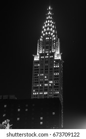 February 22nd, 2017. NYC, USA. The Chrysler Building Is A Reference In Art Deco Style And One Of The Historic Landmarks Of NYC