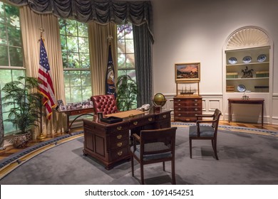 FEBRUARY 28, 2018 - COLLEGE STATION TEXAS - George H.W. Bush Presidential Library And Museum Shows Oval Office