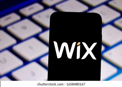 February 28, 2020, Brazil. In this photo illustration the Wix.com logo app is seen displayed on a smartphone.