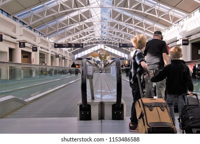 February 6, 2016; Porland, Oregon; A Group Of Passengers At Portland Airport (PDX)