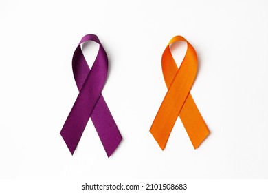 February awareness month campaign with purple and orange ribbon - Shutterstock ID 2101508683