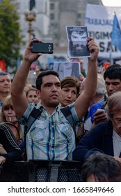 Federal Capital, Buenos Aires, Argentina - September 01, 2017: Mobilization Calling For Justice For The First Month Of Forced Disappearance Followed By Death Of Santiago Maldonado