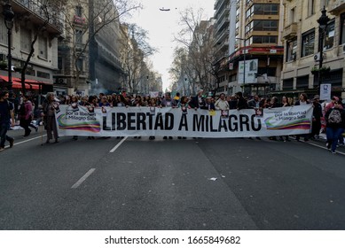 Federal Capital, Buenos Aires, Argentina - September 01, 2017: Mobilization Calling For Justice For The First Month Of Forced Disappearance Followed By Death Of Santiago Maldonado