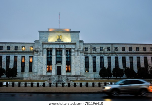 Federal Reserve building at night - Washington DC\
United States
