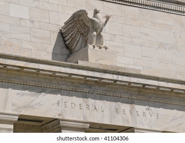 Federal Reserve Building In Washington DC With Eagle