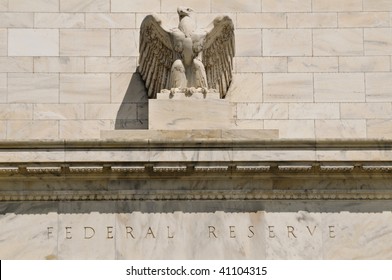 Federal Reserve Building In Washington DC With Eagle