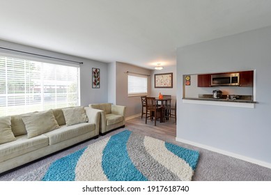 Federal Way, WA, USA - March 25, 2020: Modern residential living room interior