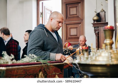 Fedor Emelianenko In The Service In The Church.