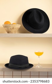 Fedora Hat. Fedora Hat background. Unisex Wide Brim Fedora Hats with Belt Buckle. Panama Trilby Hat. Headdress, Headgear, Head Wear. Fashionable Hats. stylish hats. - Shutterstock ID 2353798683
