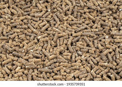 Feed For Livestock. Pig Feed Pellets,feed  For Hamster, Rabbits Or Mouse. Top View. 