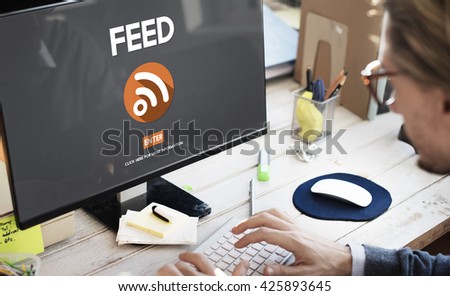 Feed RSS Internet Network Technology Web Concept