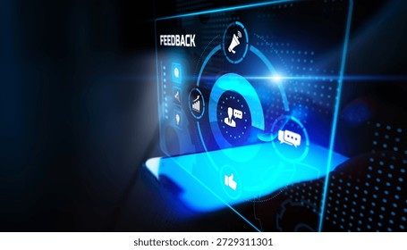 Feedback Analysis and Communication Flow Displayed on Virtual Interface.