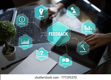 Feedback and Business communication concept. Service and Customer satisfaction.