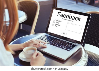 Feedback Concept, Write Review Online, Rating On Internet