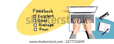 Feedback with person using a laptop computer 商業照片 © 