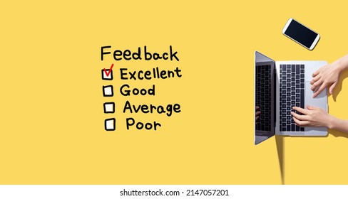 Feedback With Person Working With A Laptop