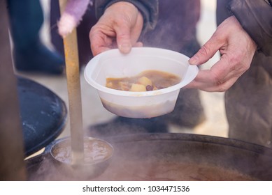 Feeding Homeless People On The Street, Social Problems, Hungry People Eat